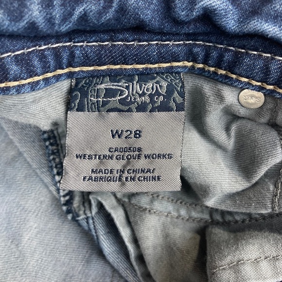 Silver Jeans Co‎ Aiko Capri Jeans Women's W28 Blue Denim Embellished Pockets - Picture 14 of 16